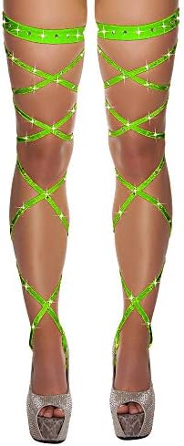AIBEARTY Women Shiny Rhinestone Leg Wraps for Raves, Dancing, Music Festival