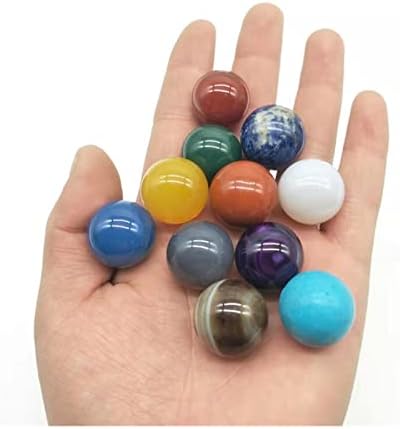 Crystal Rough 1PC Blue Lapis Lazuli Agate Crystal Quartz Clear Stone Sphere Balls 20mm for Display Home Decoration Crystals and Stones(Gray Agate Ball)