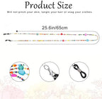 Eyeglass Chain, Colorful Bead Women’s Eyeglass Chain, Mask Lanyard, Beaded Eye Glasses Strap Holders Around Neck For Women, Reading glass Necklace Lanyard (Rainbow Beads)