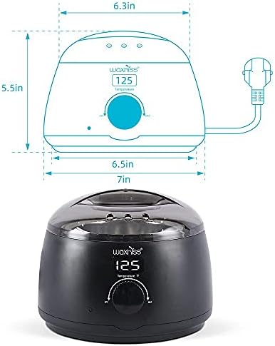 waxkiss Digital Hair Removal Warmer with See-Through Lid and 14oz Pot