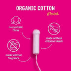 Flo - Organic Cotton Tampons for Women - 16 Pack (8 Regular, 8 Super) - Leak Proof - No Synthetic Fibers, Chlorine Bleach, or Added Dyes - Non-Applicator - Feminine Care - Vegan & Cruelty Free