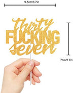Thirty Seven Gold Glitter Cake Toppers 37 Years Old 37th Birthday Anniversary Party Decorations Supplies