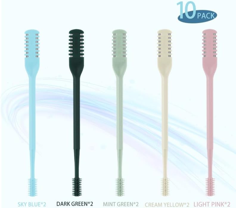 10Pcs 2-in-1 Nose Hair Trimmer, Nasal Hair Cutter, Double Sided Nose Hair Cutter, Portable 360° Rotating Manual Nose Hair Trimmer for Men and Women, Colorful