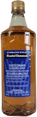 Toasted Cinnamon Syrup - 1 Liter Bottle Bundle - Authentic Toasted Cinnamon Syrup, Premium Cinnamon Taste - Perfect for Starbucks Coffee, Lattes, and Desserts - Combo with Serving Pump