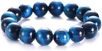 Natural Tiger Eye Bracelet Stress Relief Elastic Yoga Agate Beads Bracelet Bangle for Men Women
