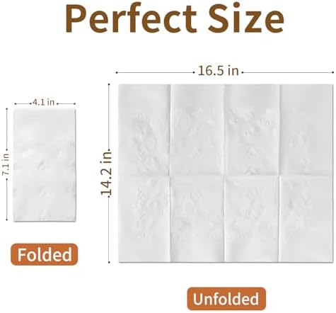 Disposable Napkins, 2-Ply 1200 Count Paper Dinner Napkins, White Napkins Bulk for Wedding Party Bathroom and Everyday Use (16.5” x 14.2”)