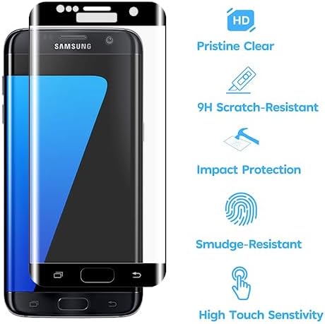 Pack of 2 for Samsung Galaxy S7 Edge Tempered Glass Phone Screen Protector, 9H Hardness, Anti-Scratch, HD