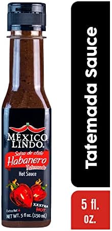 Mexico Lindo Habanero Hot Sauce Xxxtra Hot | 83,200 Scoville Level | Mix of Habanero, Tatemados & Spices | Perfect for Quesadillas, Soups & Nachos | 5 Fl Oz Bottles (Pack of 12)