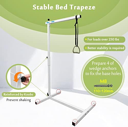 Mybow Trapeze Bar for Bed Mobility Aids, Bedside Pull Up Bar, Bed Lift for Elderly Seniors Transfer Rail, Medical Trapeze for Hospital Bed Standing Helper, Handicap Bariatric Bed Handle