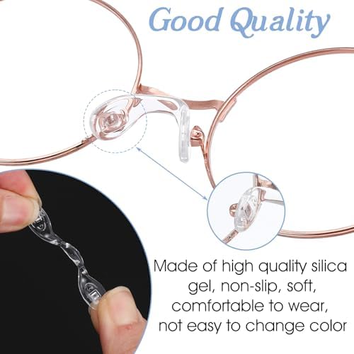 15 Pcs Eyeglasses Nose Pads, U Shaped Glasses Bridge Strap Pads Screw-in Soft Silicone Nose Pad for Glasses Sunglasses Eyewear 3 Sizes Includes Screws and Screwdriver