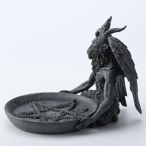 Veronese Design 5 3/4 Inch Baphomet Altar Offering Dish Stone Finish Resin Figurine