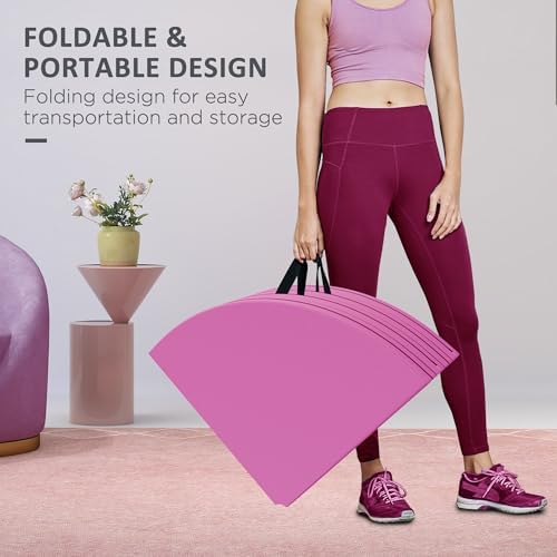 Soozier Pole Dance Crash Mat, 5ft Wide Foldable Pole Padding Crash Pad with Carrying Handles and 3.5" Thick EPE Foam for Dance Training and Exercise