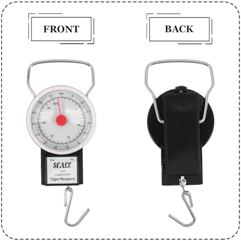 VALICLUD Portable Hanging Fishing Scale 32kg Mechanical Spring Scale with Hook Handheld Luggage and Small Animal Weighing Tool for Travel and Outdoor Use
