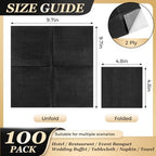 Ginkgo 100 Pack Cocktail Napkins, 2-Ply Disposable Black Paper Napkins Bulk for Wedding, Bar, Beverage, Party and Dessert