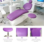 5Pcs Dental Chair Covers Set - Waterproof & Non-Slip PU Leather Elastic Full Covers with Foot, Seat, Headrest & Backrest Protectors for Dental Clinic Chairs(Purple)
