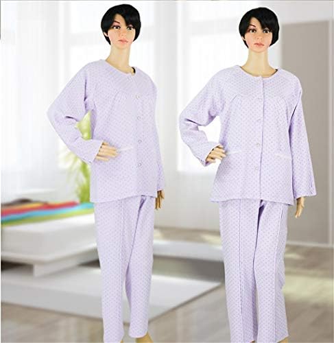 Whryspa Patient Pajamas Home Care Clothing Suit for Fracture,Disability,Surgery Patients,Paralysis,Long Bedridden Elderly,Easy to Wear Off,Pants,L