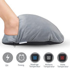 Electric Foot Warmer for Men and Women with Cold feet,Feet Warmer Fast Heating Pad with 3 Temperature Setting,Soft and Breathable Perfect Relaxation Gift,Gray