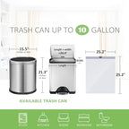 10 Gallon 120 Counts Strong Drawstring Trash Bags Garbage Bags by Teivio, Bathroom Trash Can Bin Liners, Plastic Bags for home office kitchen, White