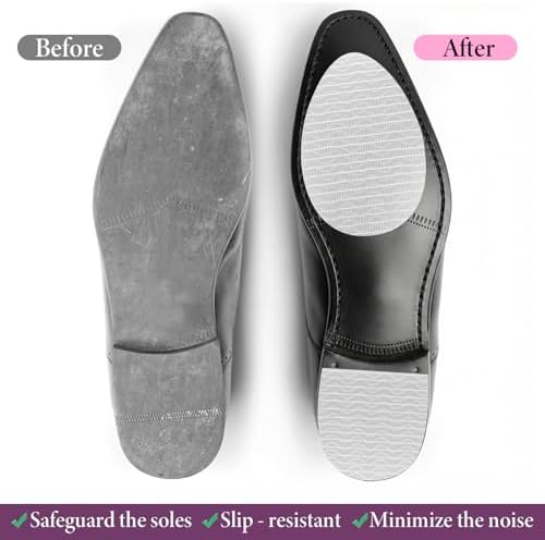 4 Pairs Clear Non Slip Shoe Pads for Heels, Anti-Slip Grip Inserts for Pumps, Stilettos & Dress Shoes, Sole Protectors Adhesive Invisible Traction Stickers for Pointed Toe Soles