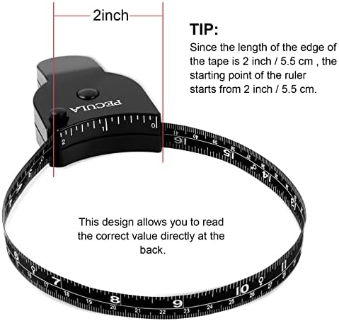 Body Measuring Tape 60 inch, Body Tape Measure, Lock Pin and Push Button Retract, Body Measurement Tape, Black