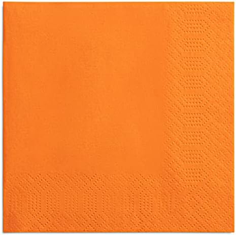 Sun Orange Beverage Napkins, 2-Ply Disposable Paper Napkins-Bar, Cocktail, Weddings, Birthday, EU Made, (300 Count)