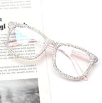 bullabulling Square Crystal Rhinestone Reading Glasses for Women Sparkling Eyewear Frames Female Trendy bling Diamond