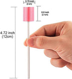 50 Disposable Oral Care Swabs, Sponge Dental Swabsticks Unflavored Sterile(Pink）