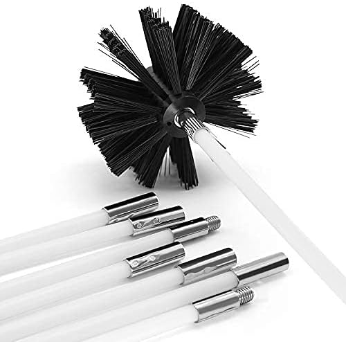 10 Feet Dryer Vent Cleaner Kit, Dryer Duct Cleaning Kit, Includes 8 Flexible Rods, Synthetic Brush Head, Flexible Lint Remover