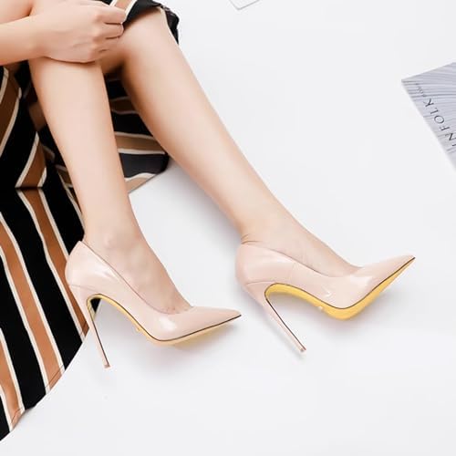 Women's Pointed Toe Shallow Stiletto Heels 4.7 Inch Pumps Wedding Party Banquet Shoes