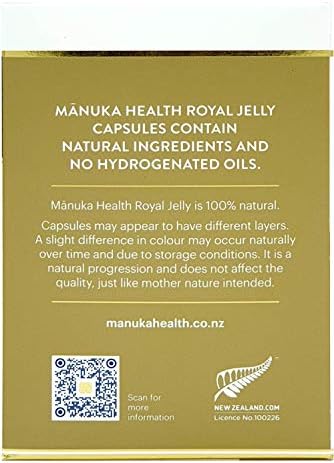 Manuka Health 10hda Royal Jelly 1000mg 365 Capsules 100% Pure New Zealand Royal Jelly Immune System Booster & Supports Skin Health & Vitality (Pack of 3)