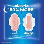 Always Infinity Feminine Pads for Women, Flexfoam Pads with Wings, Size 5, Extra Heavy Overnight Absorbency, Unscented, 132 Count (6 Packs of 22)