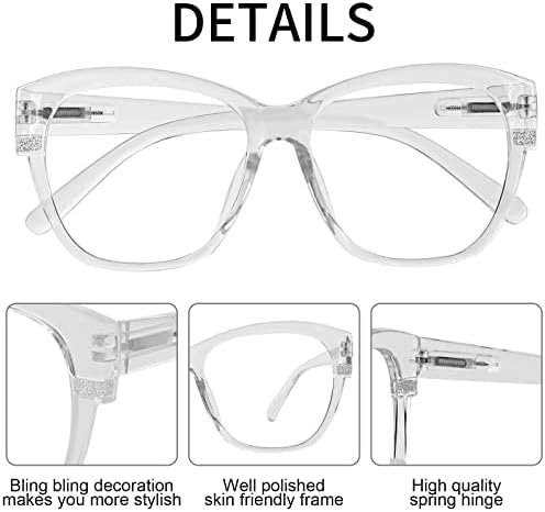 OCCI CHIARI Oversized Reading Glasses for Women Stylish Square Round Readers 1.0 1.25 1.50 1.75 2.0 2.25 2.50 2.75 3.0 3.5