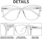 OCCI CHIARI Oversized Reading Glasses for Women Stylish Square Round Readers 1.0 1.25 1.50 1.75 2.0 2.25 2.50 2.75 3.0 3.5