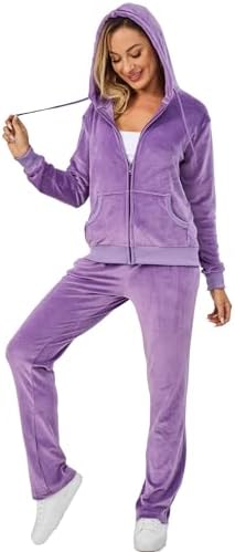 Velour Track Suits for Women Set Fall Sweatsuits 2 Piece