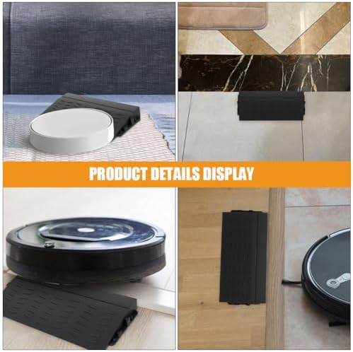 Cabilock Robot Vacuum Threshold Ramp 8.27 Inch Plastic Door Step Ramp for Home and Garage Entry with Anti-Slip Surface for Smooth Climbing