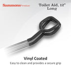 Sammons Preston Toilet Aid, 12" Long Toilet Paper Tongs, Bottom Wiper Aids for Independent Daily Living, Wiping Aid for Bathroom Comfort, Lightweight Self-Wipe Hygiene Assistance Tool