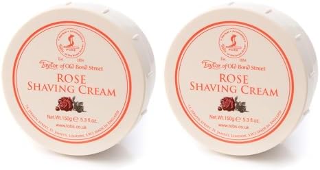 Taylor of Old Bond Street Rose Fragrance Shaving Cream Bowl 150g (2-Pack) – Rich Lather for Traditional Shaving