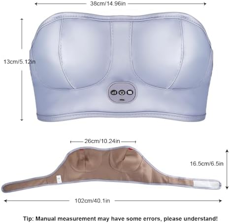 3-in-1 Heating & Vibration Massage Bra, Chest Massager Breast Enhancement Instrument Massage Device,Wireless USB Rechargeable, for Women Chest Shaping, Postpartum Recovery