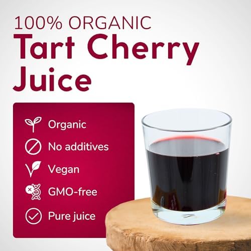 Organic Tart Cherry Juice Box 101.4 Fl Oz | Pure Fruit Juice, Not From Concentrate | Organic, Vegan, Non-GMO | No Added Sugar, Easy-Pour Tap Packaging