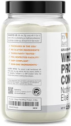 It's Just! - 100% Whey Protein Concentrate, Grass-Fed Pasture Raised, Made in Australia, RBST/rBGH Hormone Free, Premium WPC-80, No Added Flavors (Grass-Fed Unflavored, 2.5 Pound)