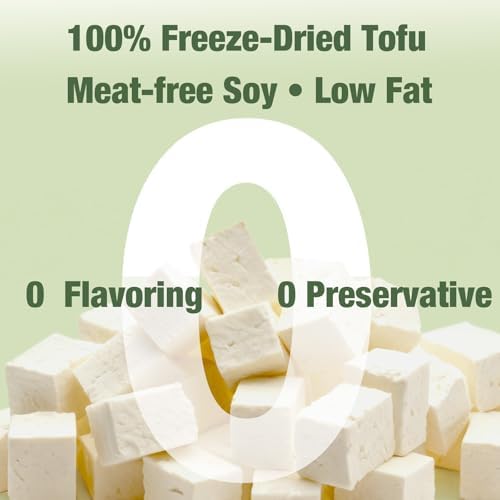 Freeze Dried Tofu Cubes – Light, Crispy Vegan Snack & Plant-Based Soy Bites, Delicious Tofu for Soups, Salads, Ramen, Stir-Fry & On-the-Go Meals 3.17oz/90g