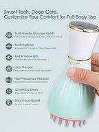 Lymphatic Drainage Massager & Massage Tool, Body Sculpting Machine & Fascia Blaster for Cellulite with Microcurrent, Light, Heat & Vibration, for Legs, Arms & Belly
