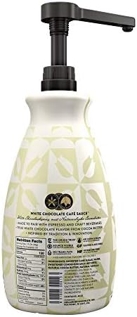 White Chocolate Café Sauce™ by Hollander Chocolate Co. | Perfect for the Professional or Home Barista | Rainforest Alliance Certified | Gluten-Free, Soy-Free, Corn Syrup-Free | Net Wt. 91oz (64 fl. Oz.) Large Bottle (PUMP Included)