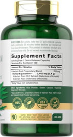 Carlyle Valerian Root Capsules | 240 Count | Herb Extract Supplement | Non-GMO, Gluten Free
