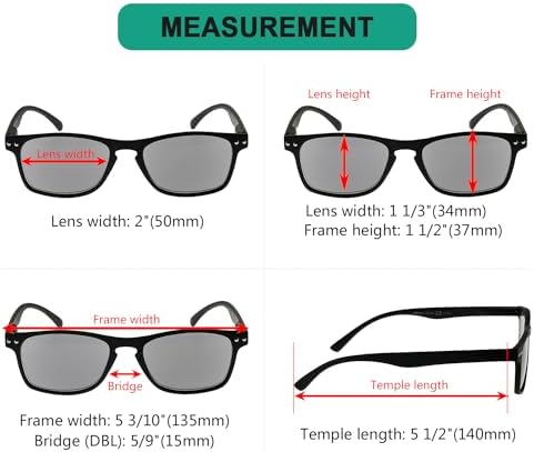 Eyekepper Ultrathin Flex Frame 5-pack 80's Reading Glasses Sunshine Readers +4.0