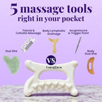 Ceramic Guasha Tool for Face & Body - Lymphatic Drainage Massager, Face Sculpting Tool, Jawline Shaper & Double Chin Reducer - Self Care Gifts
