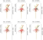 30 PCS Easter Cupcake topper Bunny Cupcake Toppers Easter Egg Cupcake Topper Rabbit Party Cake Topper Decorations (Brown) (Pink TUTU)