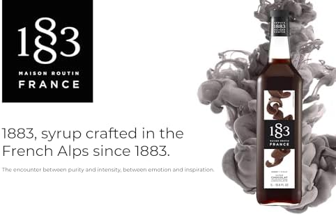 1883 Chocolate Syrup for Drinks, Made in France, 1 Liter Glass Bottle
