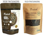 Raslok Dried Pippali Indian Long Pepper Whole | 3.52 oz - 100gm | Pipli Spice Long Pippali Whole | Indian Spices | Organic Whole Black Pepper | Multipurpose Seasoning | Resealable Bag