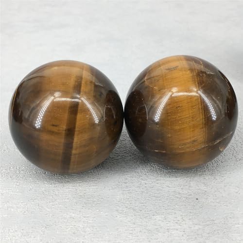 4-5CM/1.58-1.97inch Ttiger Eyes Crystal Ball Polished Natural Tiger Eye Stone Sphere Decorative Sphere Healing Crystals Ball Stone Crafts Home Decor Ornament Gifts (40-50mm, Tiger's Eye)